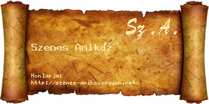 Szenes Anikó névjegykártya